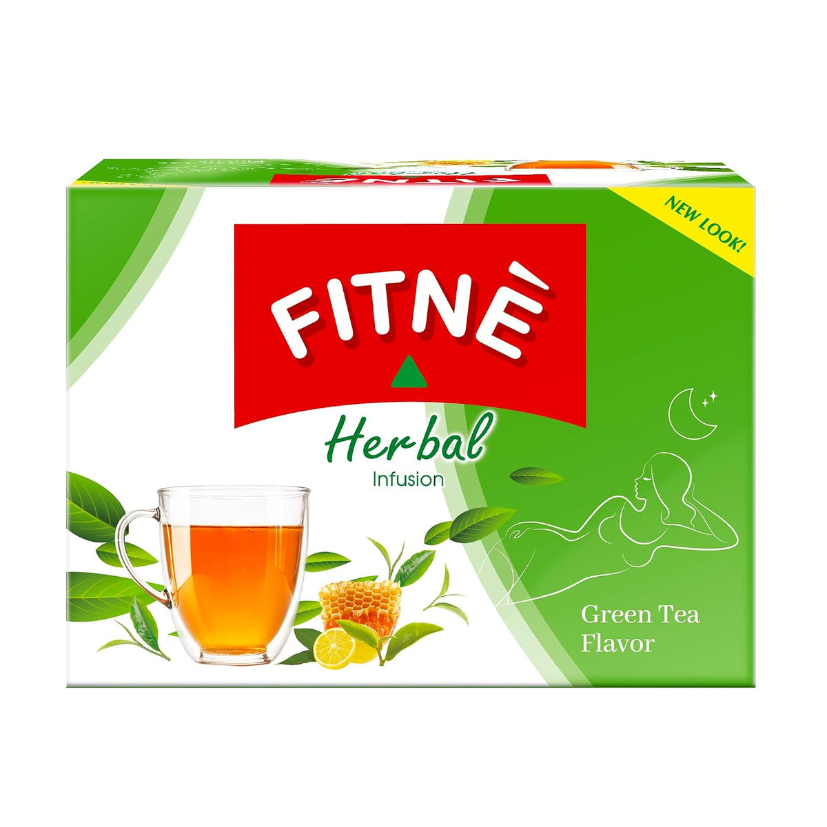 FITNÈ Green Tea Herbal Honey Lemon With Garcinia Senna Infusion, High Antioxidant No Calories Stevia Sweetener
