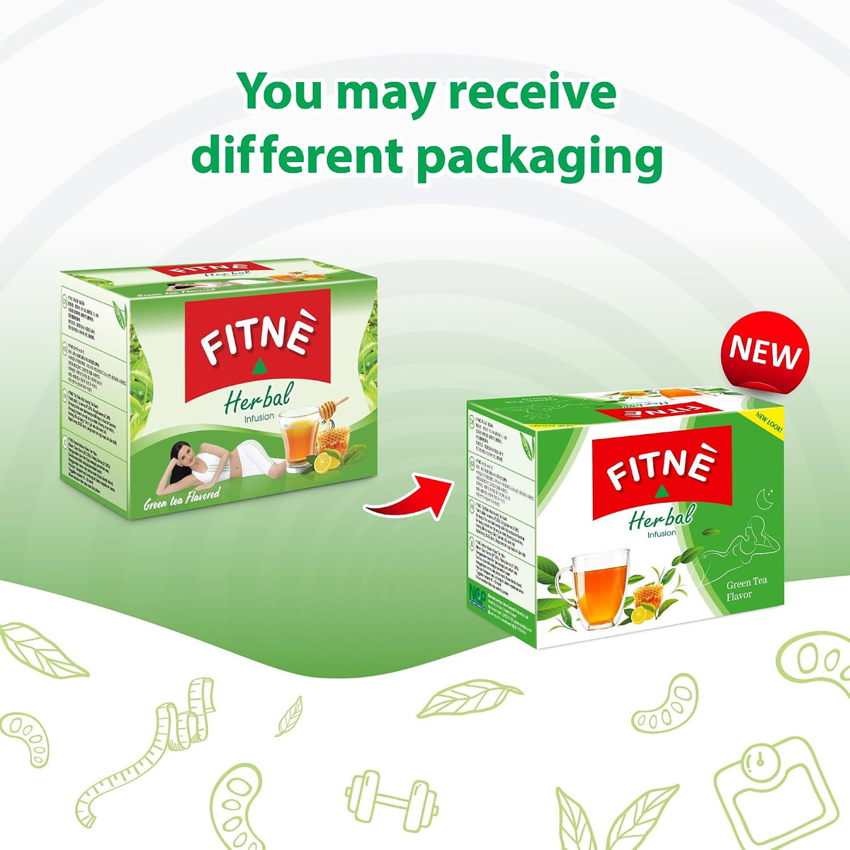 FITNÈ Green Tea Herbal Honey Lemon With Garcinia Senna Infusion, High Antioxidant No Calories Stevia Sweetener