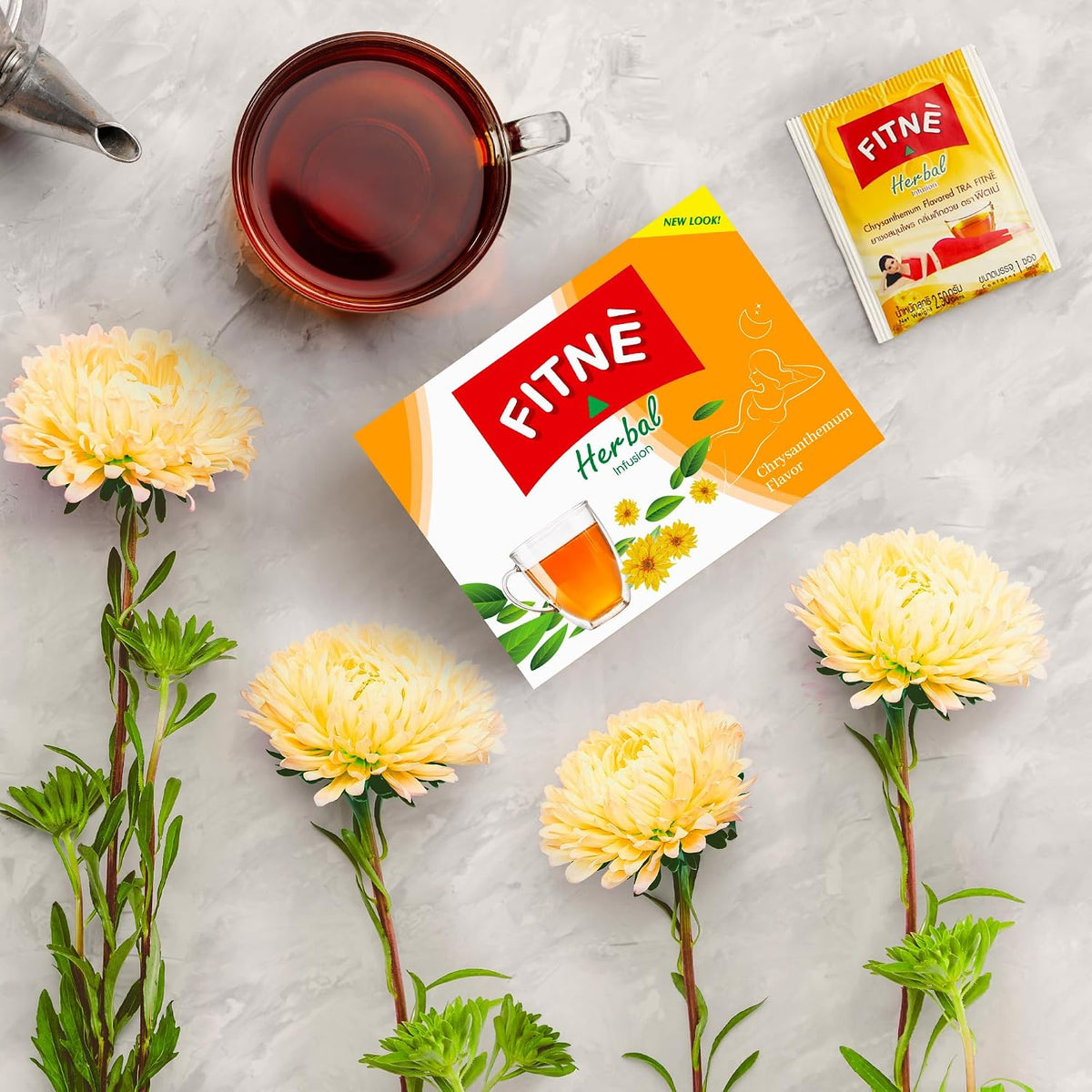 FITNÈ Chrysanthemum Herbal Tea Senna Infusion Smooth, Natural Gentle Detox Cleanse, No Calories