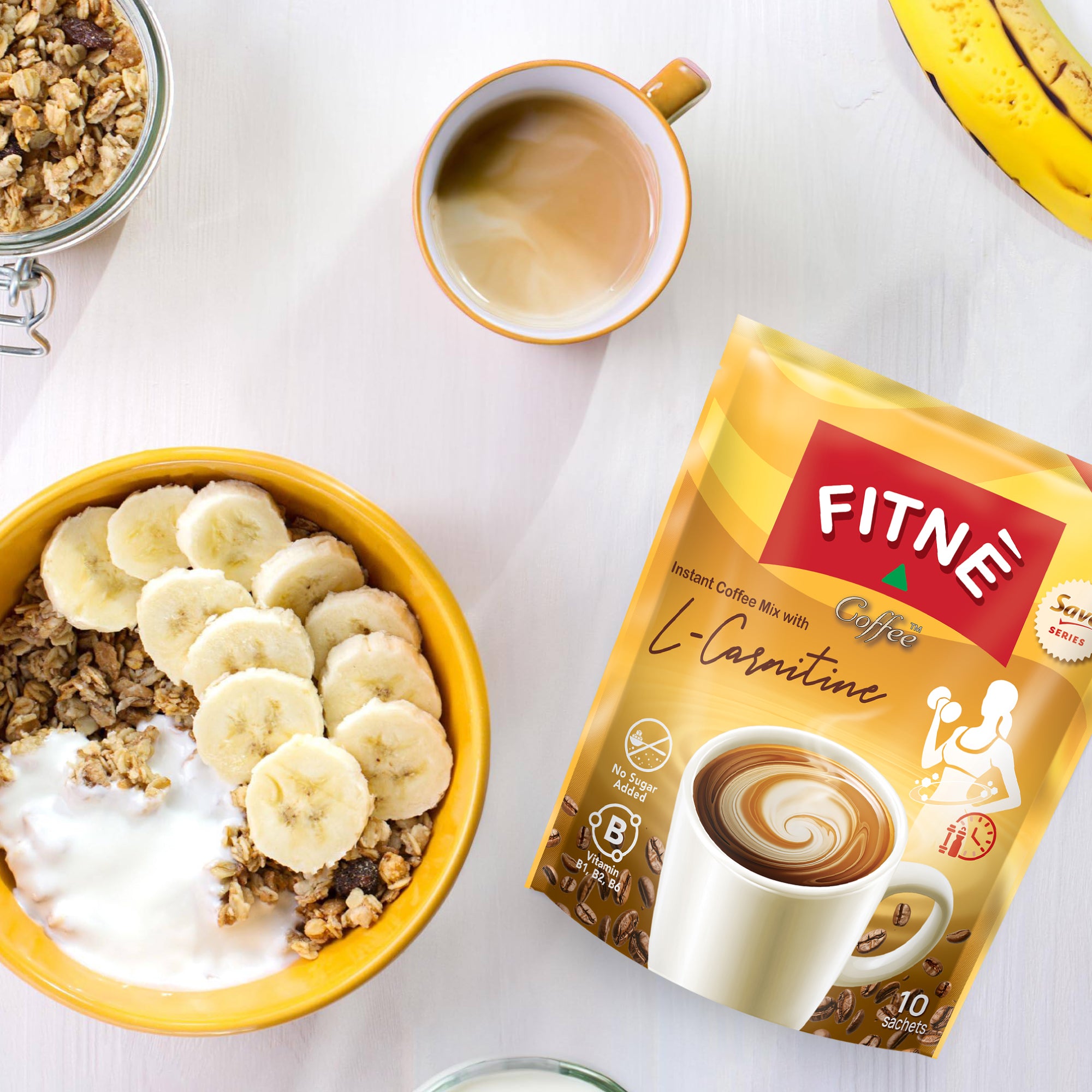 Buy FITNE Instant 3 In 1 Coffee Mix With L-Carnitine, Fat Burning - FITN Buy FITNE Instant 3 In 1 Coffee Mix With L-Carnitine, Fat Burning - FITN